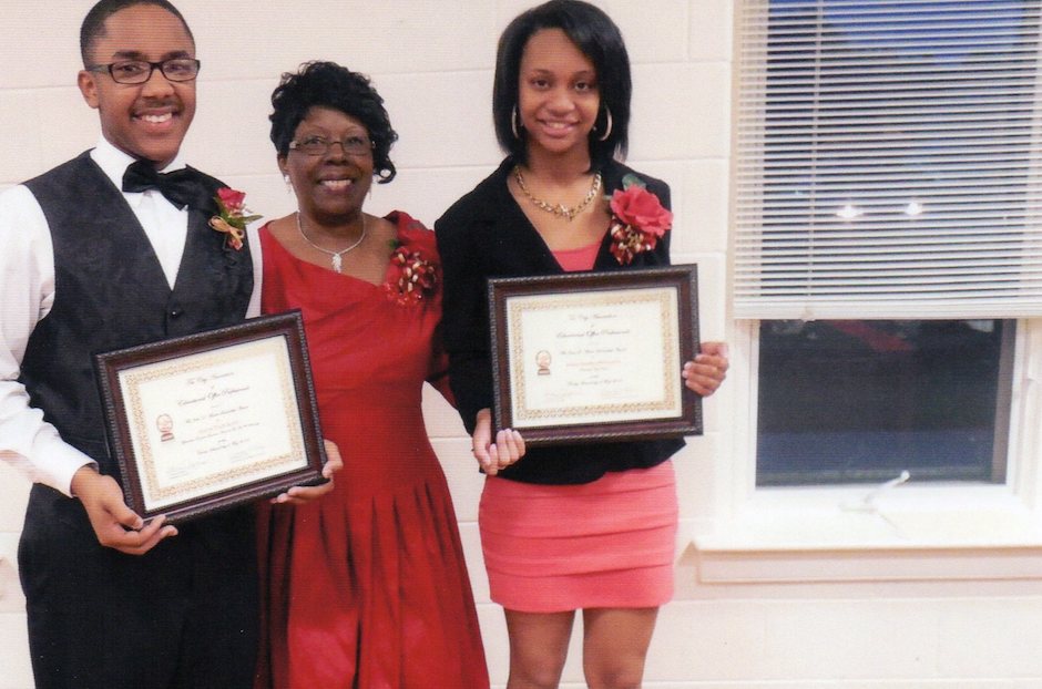 From left are: Justin Tyler Scott, Scholarship Winner, Cassandra Reese, Scholarship Chair and Faith Pritchett, Scholarship Winner.